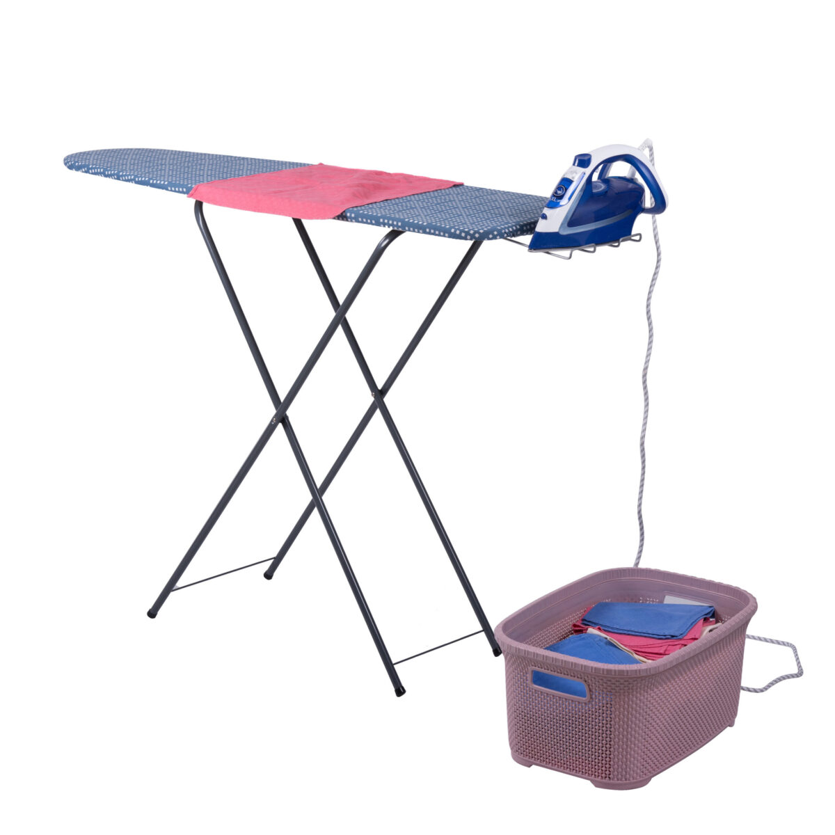 Ironing board with sleeveboard, water-repellent surface, blue color - 2
