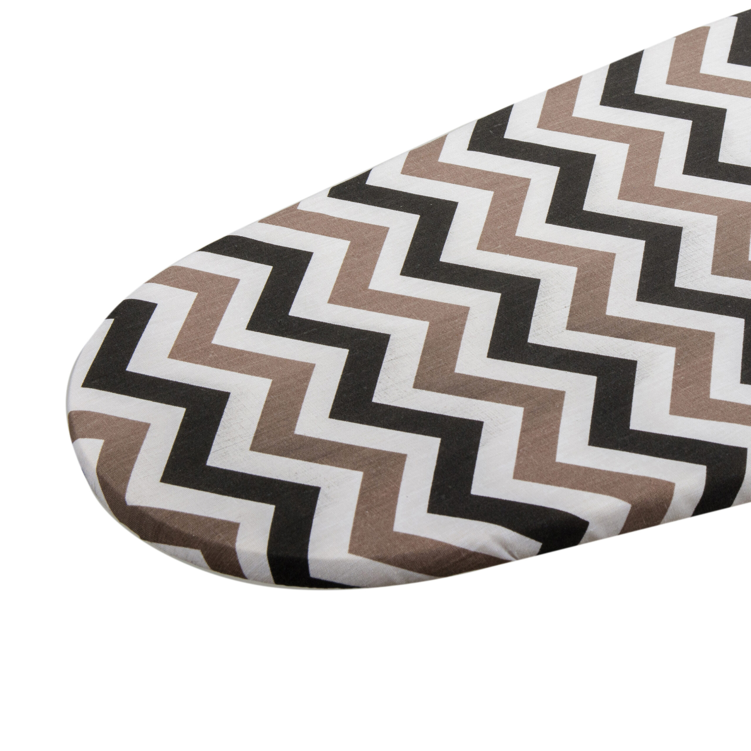 Two-layer ironing board cover featuring heat-resistant fabric, felt, and zigzag pattern. - 3