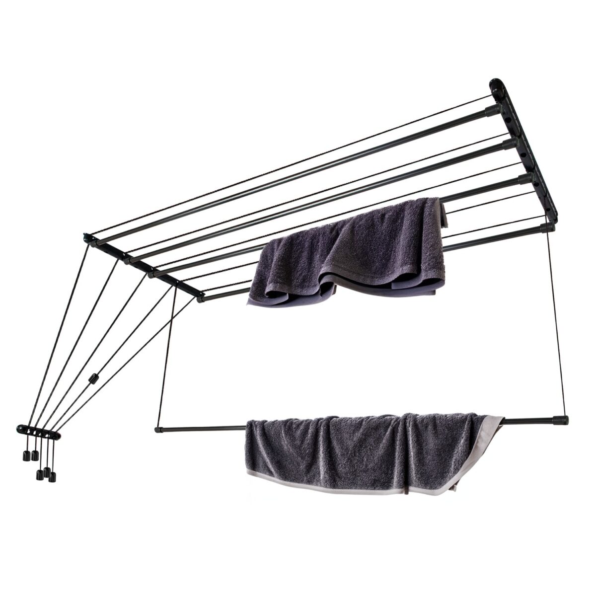 Laundry ceiling dryer with 5 steel rods, compact drying solution - 2