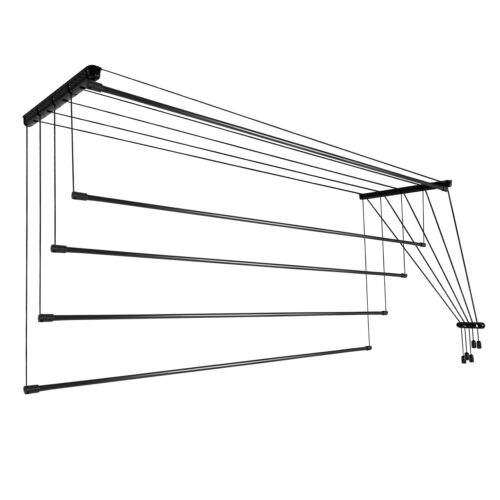 Laundry ceiling dryer with 5 steel rods, compact drying solution - 20