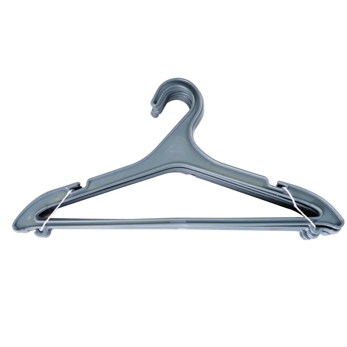 Set of plastic clothes hangers 42 cm - durable and lightweight in gray - 2