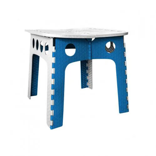 Folding Table Blue 55x55x51 Lightweight Plastic CL-001