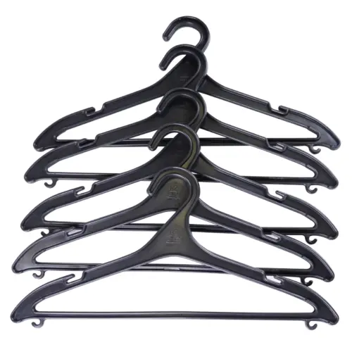 Set of plastic clothes hangers {SIZE} cm {COLOR} {QUANTITY} pcs